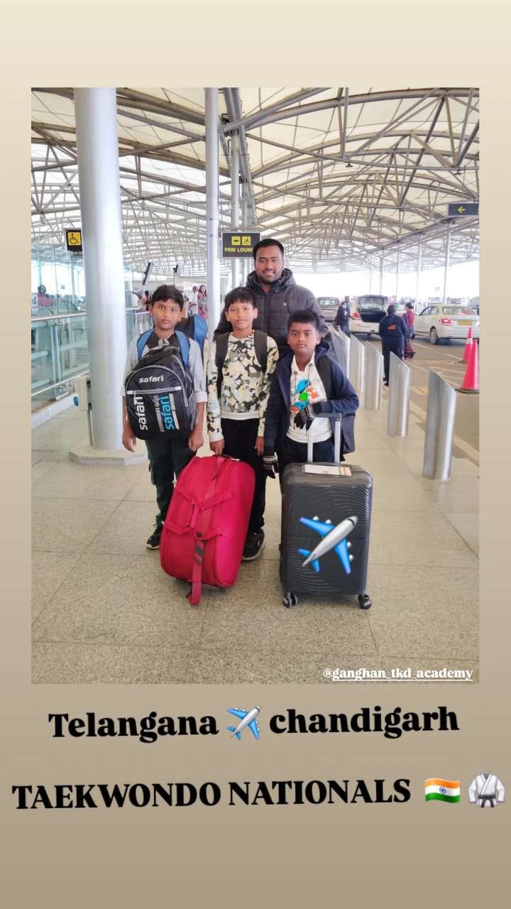 Ganghan students travelling to the Taekwondo Nationals in Chandigarh