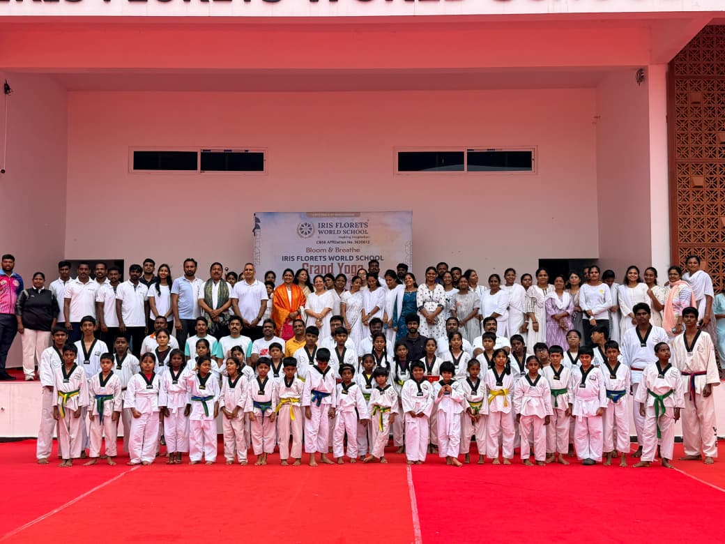Ganghan Taekwondo students group photo at a school event
